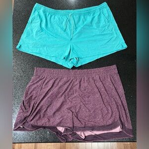 EUC Athleta Women’s 3X Short Bundle- mesh racer run shorts 4” & Marin 2.5” board